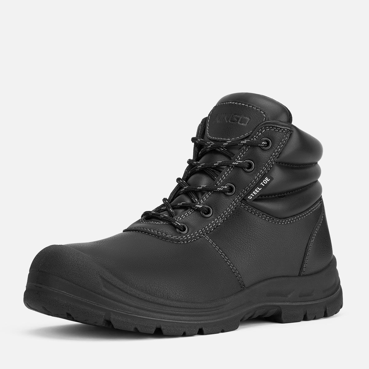 Men's Black Steel Toe Work Boots | NINGO