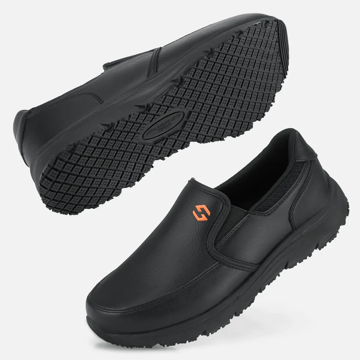 Men's Slip On Slip Resistant Shoes Black image6