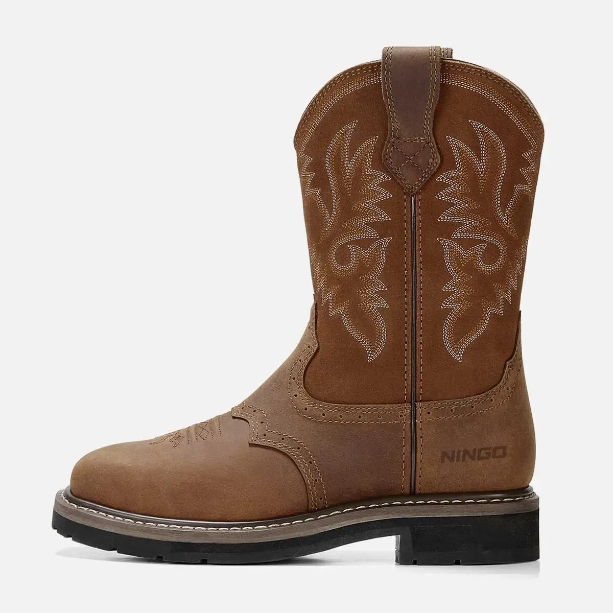 Men's Steel Toe Western Work Boots Camel image2 Men's Steel Toe Western Work Boots Camel image2