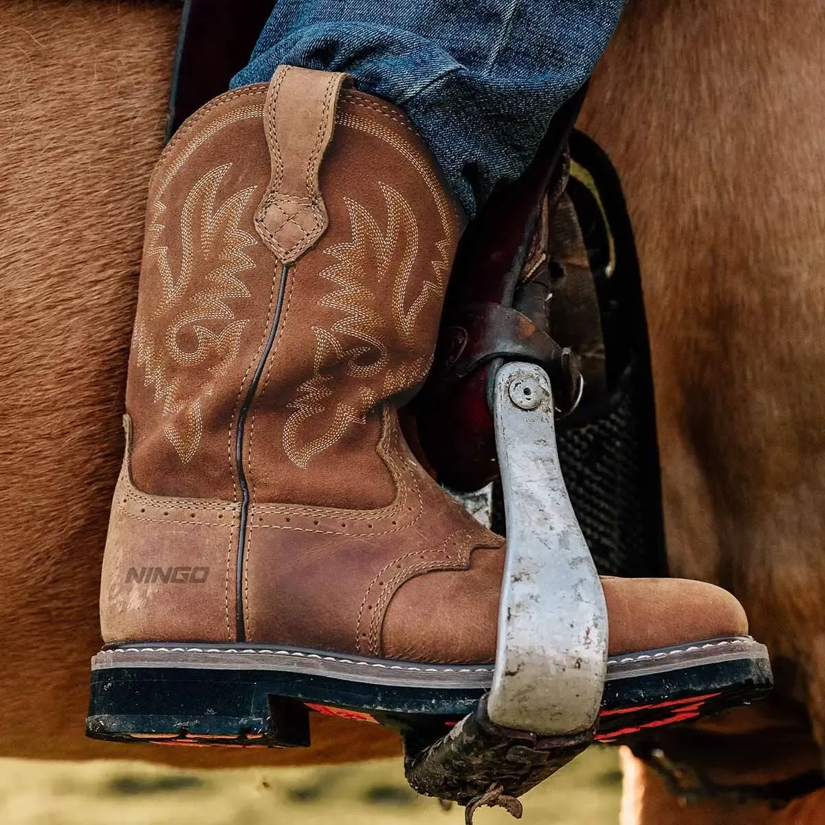 Men's Steel Toe Western Work Boots Camel image8 Men's Steel Toe Western Work Boots Camel image8