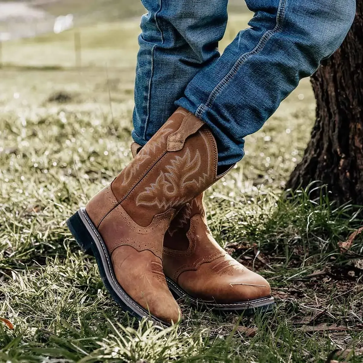 Men's Steel Toe Western Work Boots Camel image9 Men's Steel Toe Western Work Boots Camel image9