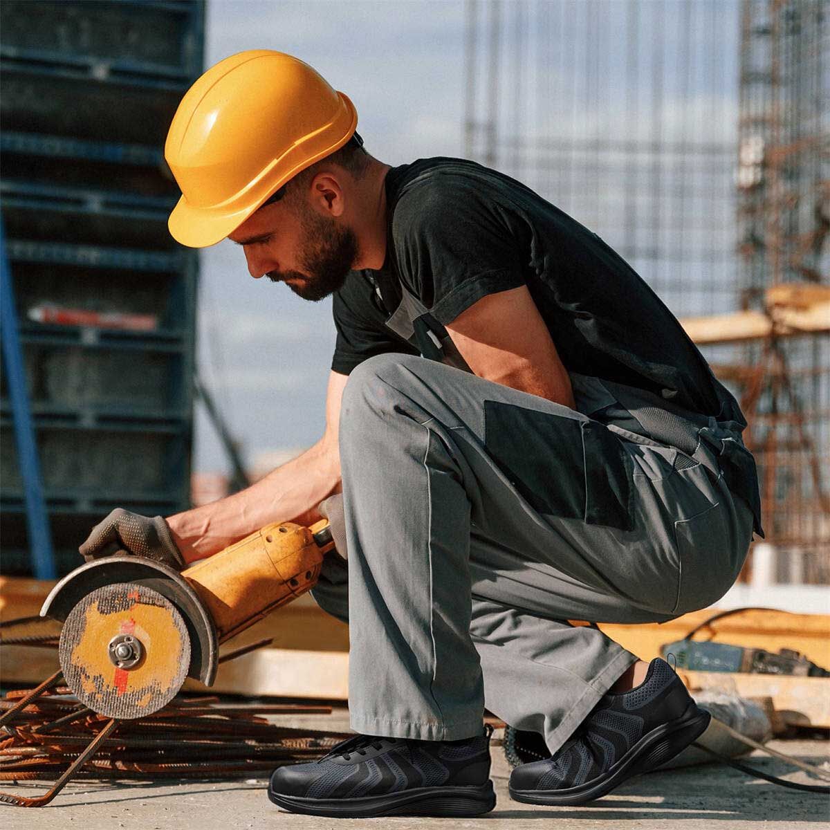 Men's TitanGuard Steel Toe Breathable Shoes Black image6 Men's TitanGuard Steel Toe Breathable Shoes Black image6