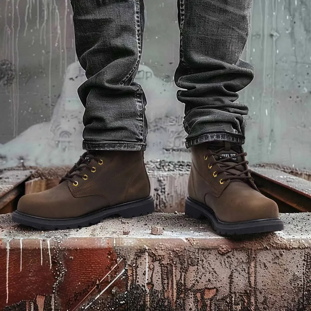 Men's TitanGuard Leather Martin Boots Brown image8 Men's TitanGuard Leather Martin Boots Brown image8