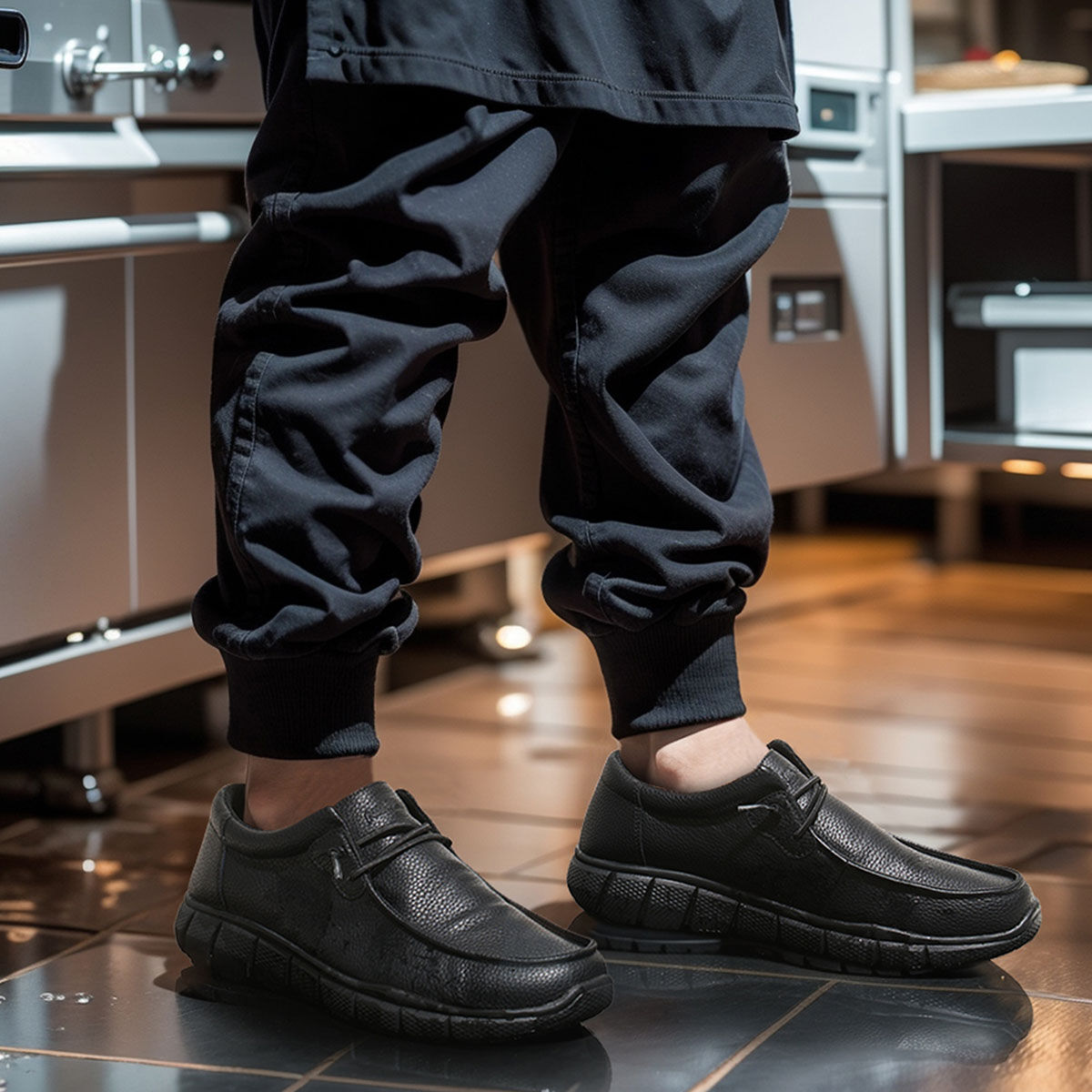 Men's Waterproof Slip-resistant Work Shoes Black image7 Men's Waterproof Slip-resistant Work Shoes Black image7