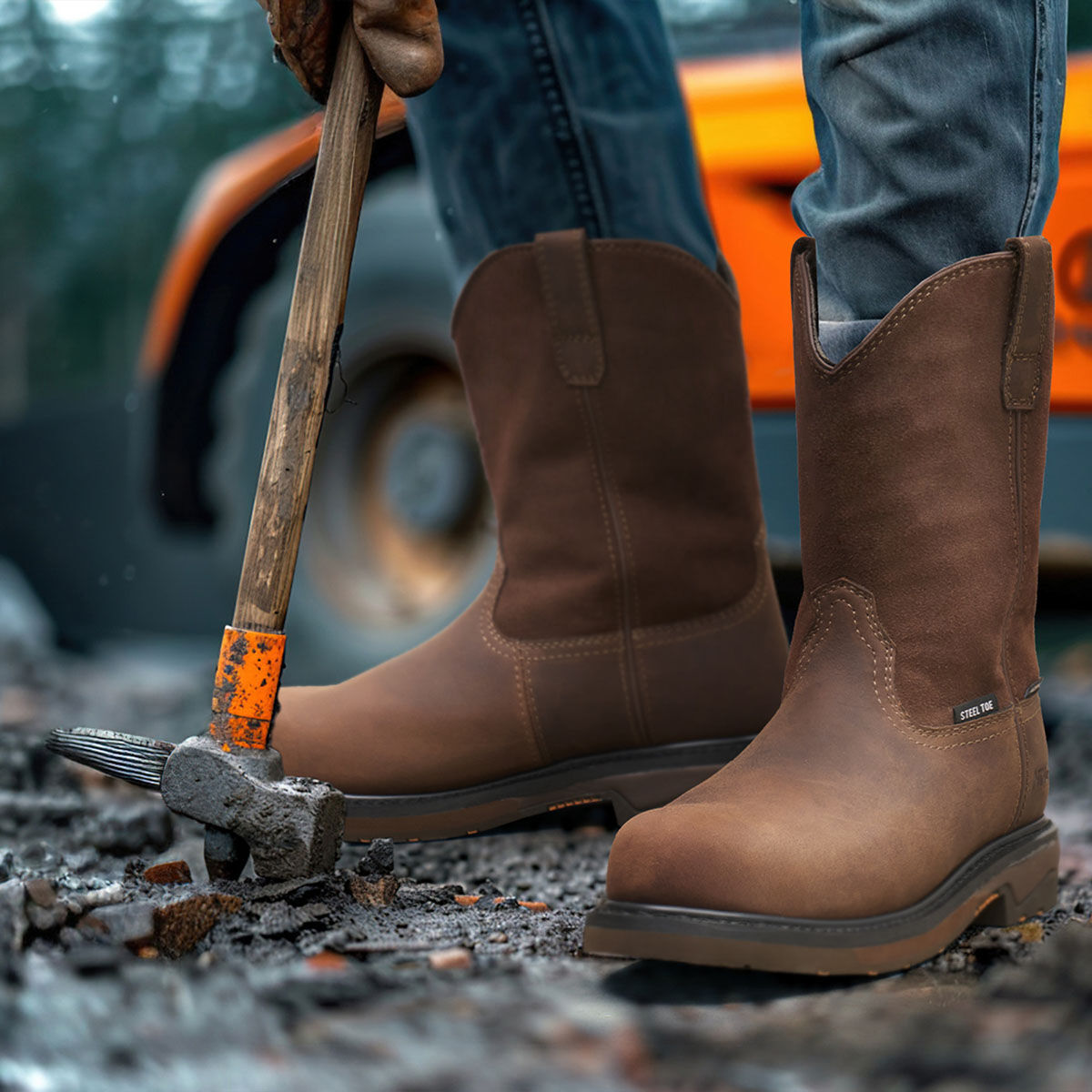 Men's Wellington Safety Boots Tan image7