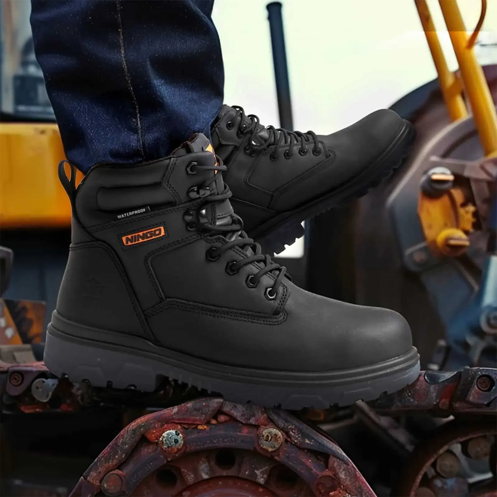 Men's TitanGuard Leather Safety Boots Black image8