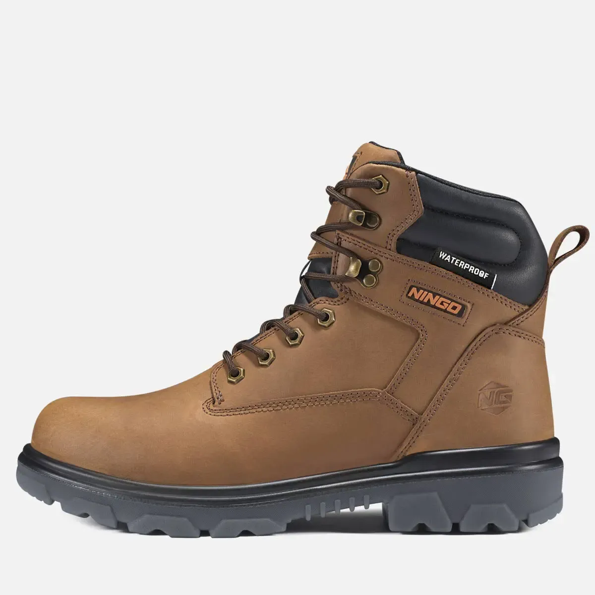 Men's TitanGuard Leather Safety Boots Camel image2