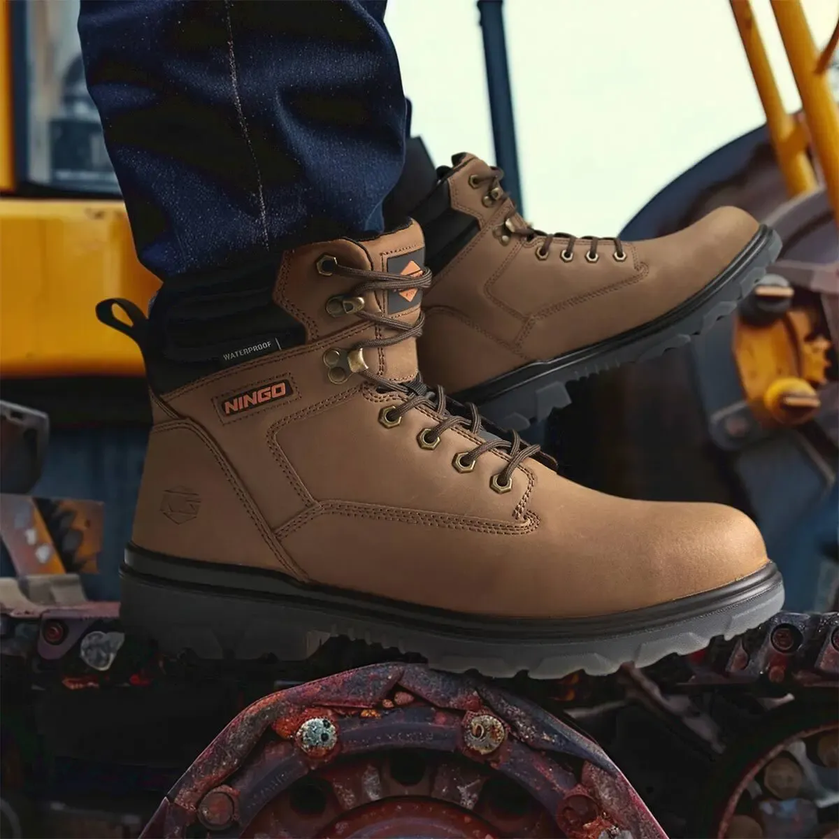 Men's TitanGuard Leather Safety Boots Camel image7