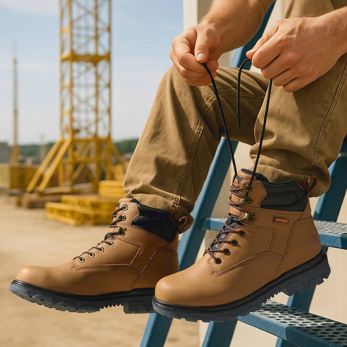 Men's TitanGuard Leather Safety Boots Camel image8