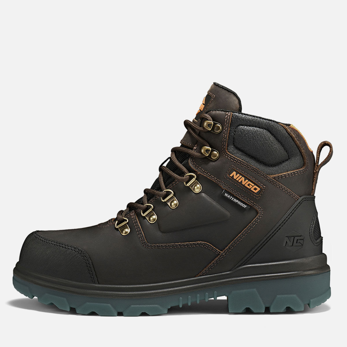 Men's TitanGuard Steel Toe Work Boots Brown image2