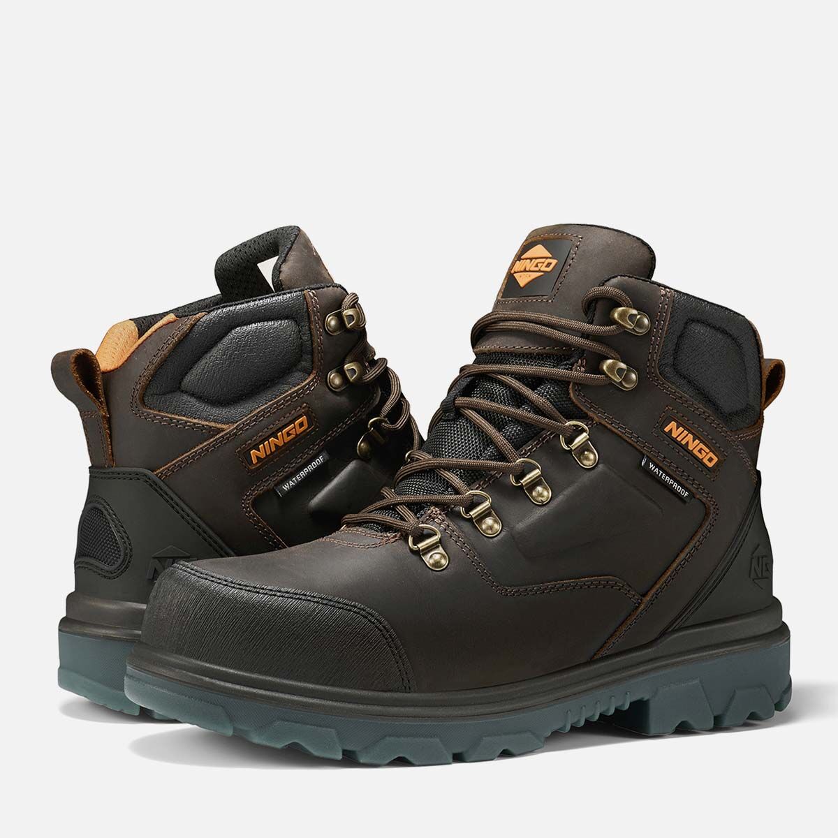 Men's TitanGuard Steel Toe Work Boots Brown image7