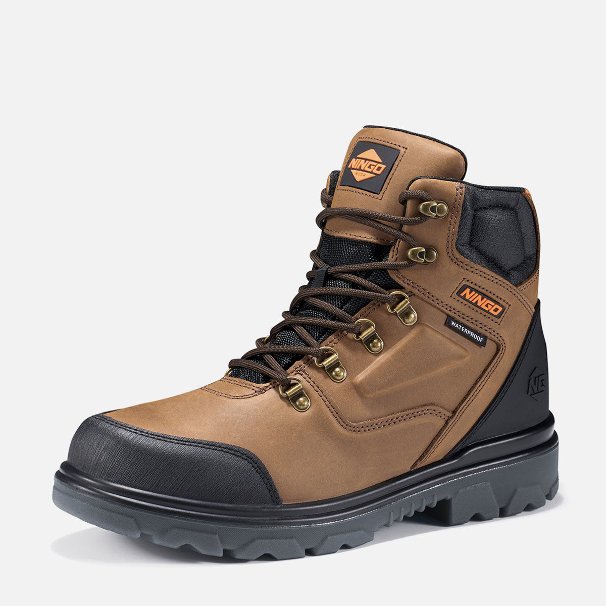Men's TitanGuard Steel Toe Work Boots Camel image1