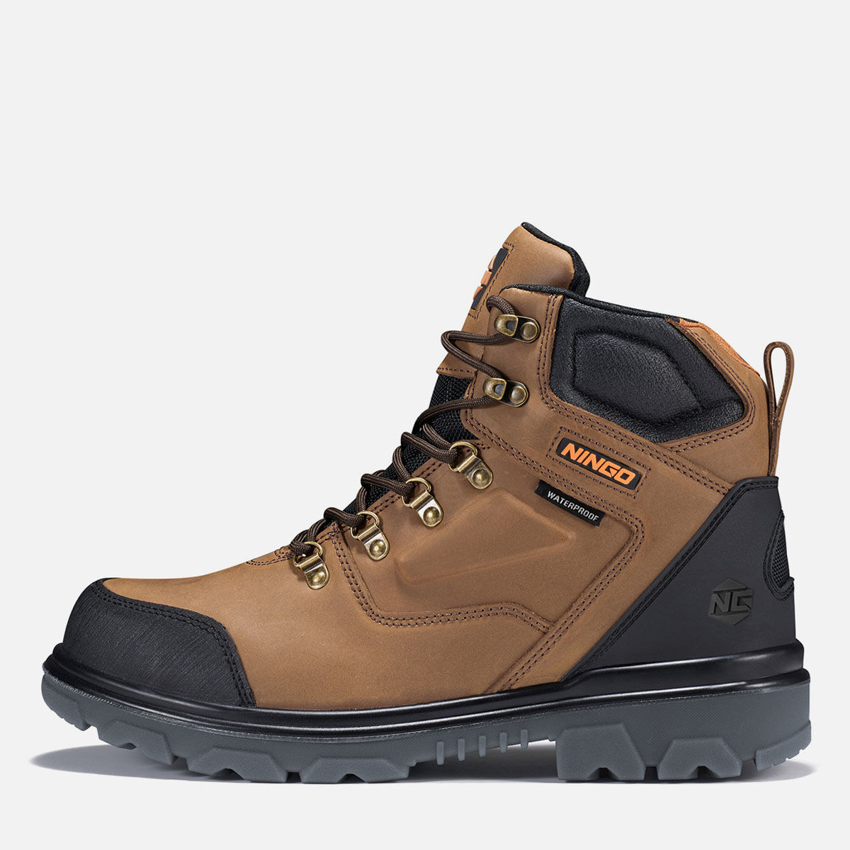 Men's TitanGuard Steel Toe Work Boots Camel image2