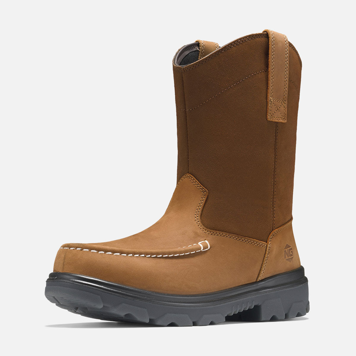Men's Moc Toe Wellington Boots Tan image1