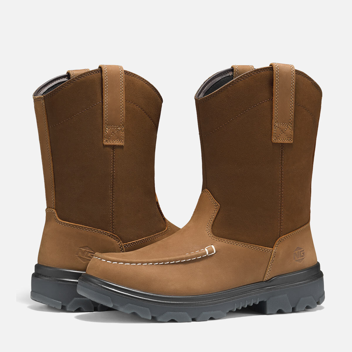 Men's Moc Toe Wellington Boots Tan image7