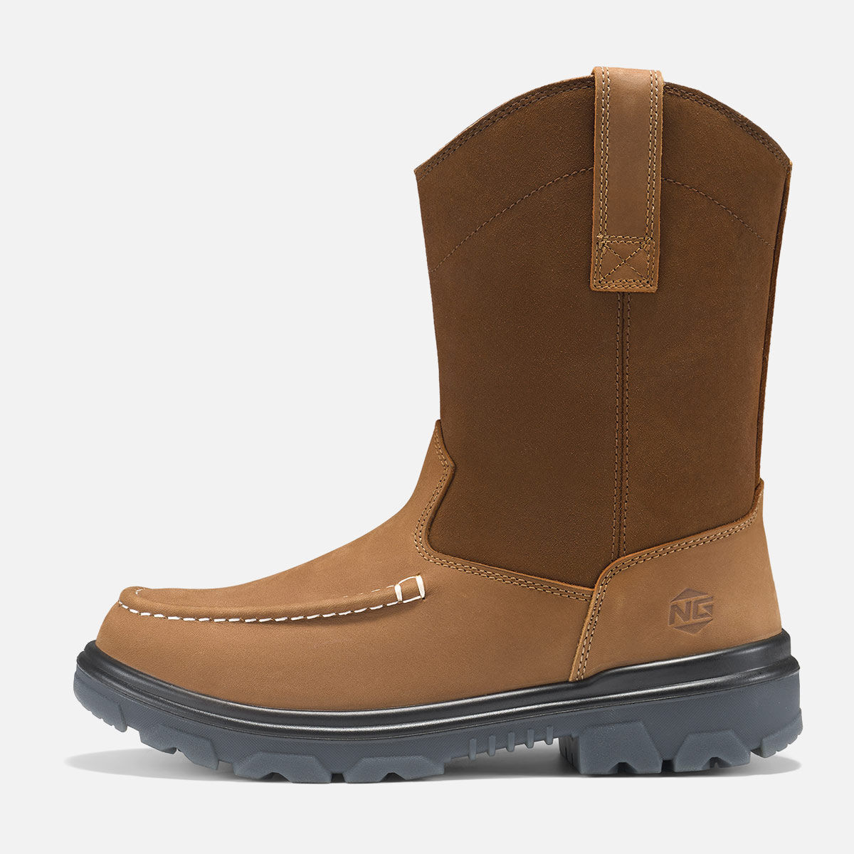 Men's Moc Toe Wellington Boots Tan image2 Men's Moc Toe Wellington Boots Tan image2