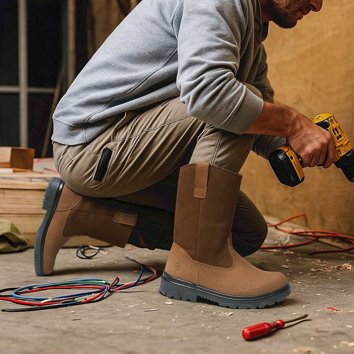 Men's HeritageForge Wellington Safety Boots Tan image7 Men's HeritageForge Wellington Safety Boots Tan image7