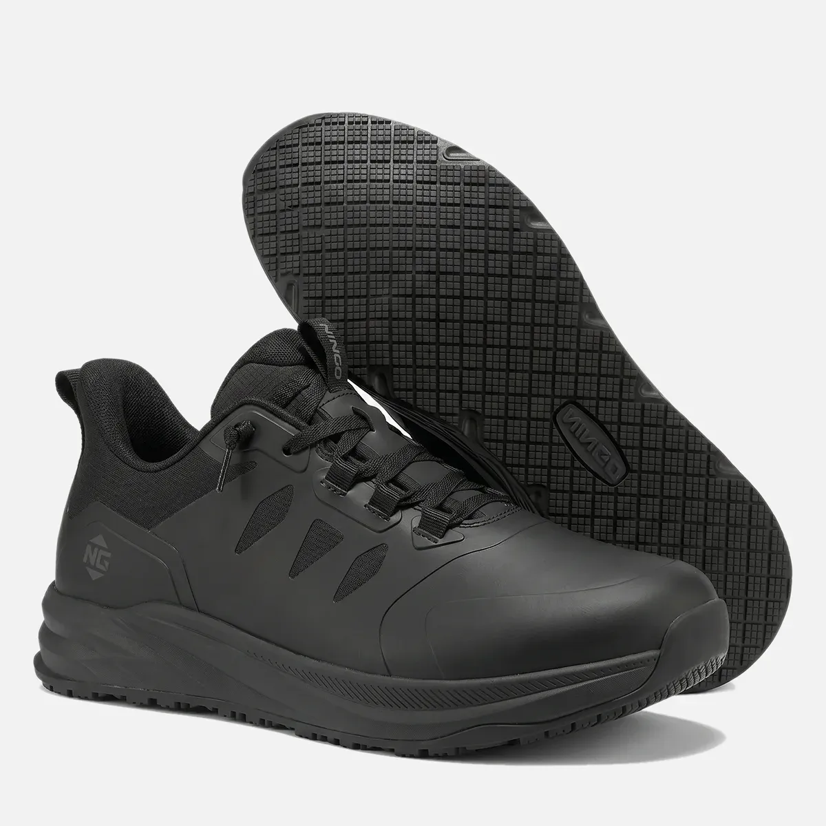 Men's HydroShield Non-Slip Work Shoes Black image6