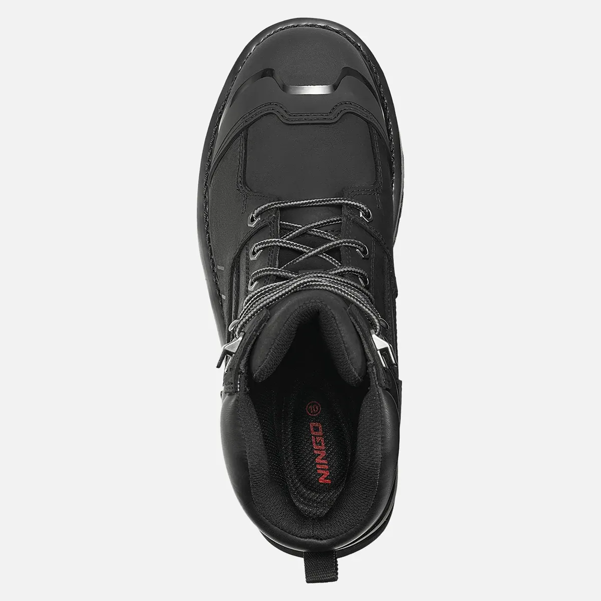 Men's Steel Toe Leather Work Boots Black image5