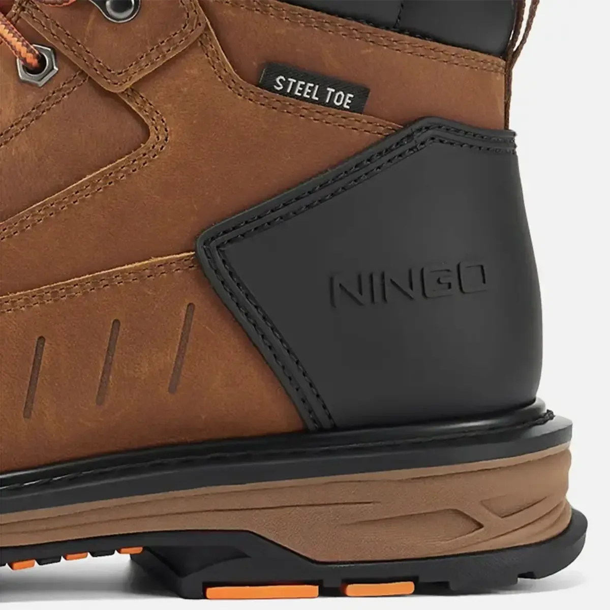 Men's Steel Toe Leather Work Boots Brown image6 Men's Steel Toe Leather Work Boots Brown image6