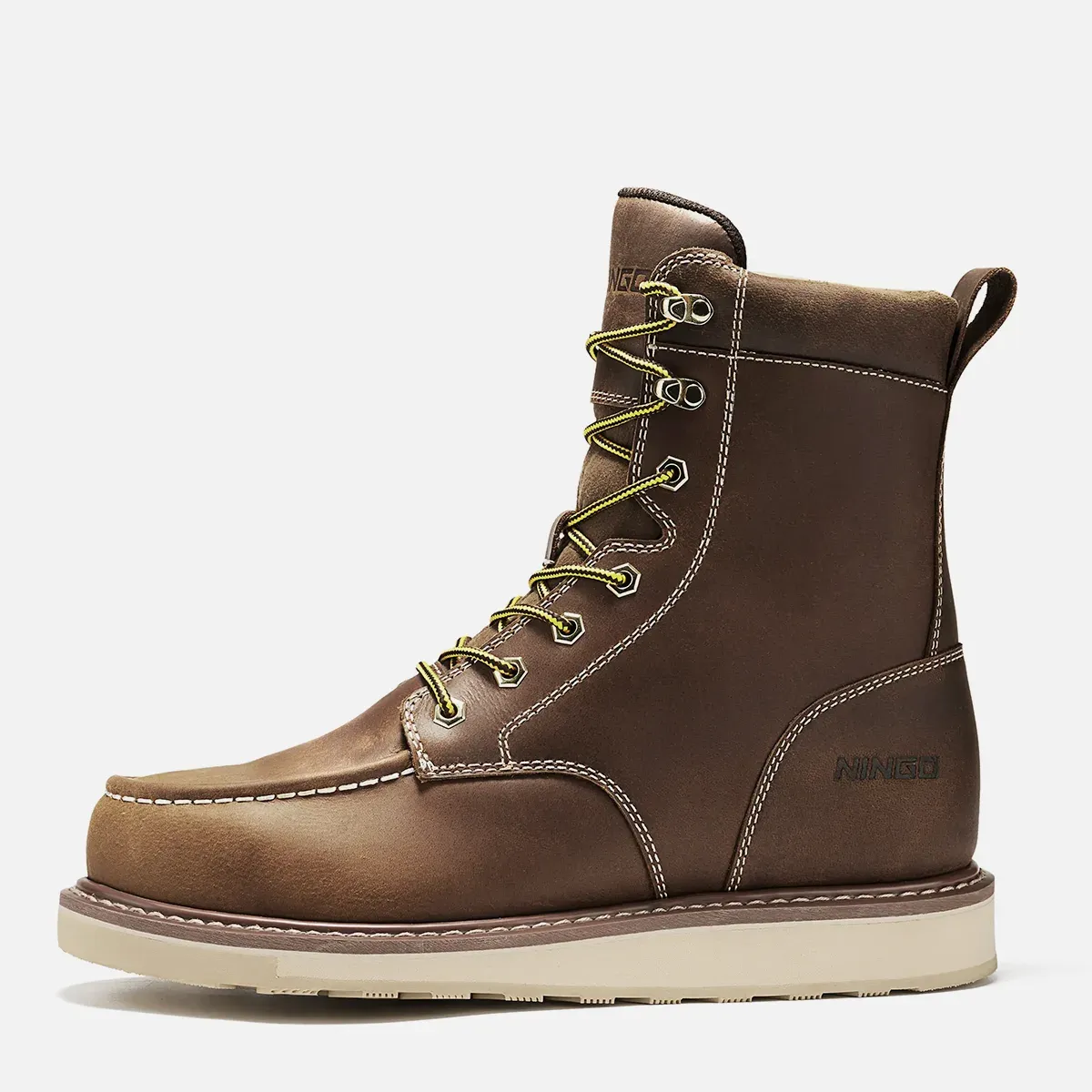 Men's Moc Toe Waterproof Safety Boots Brown image2