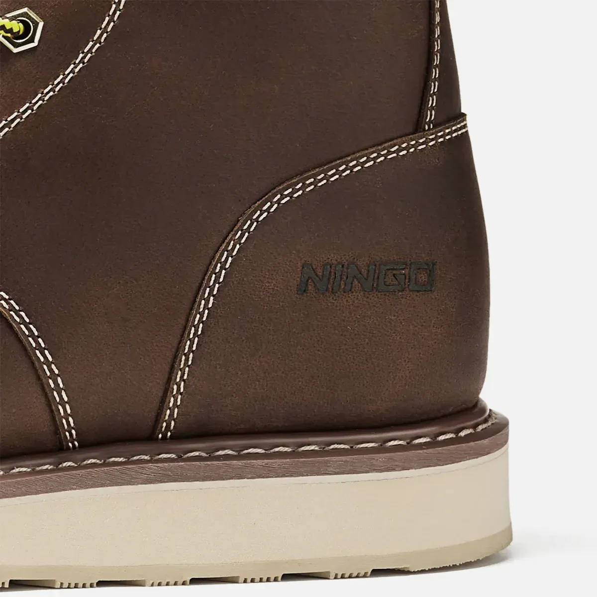 Men's Moc Toe Waterproof Safety Boots Brown image6