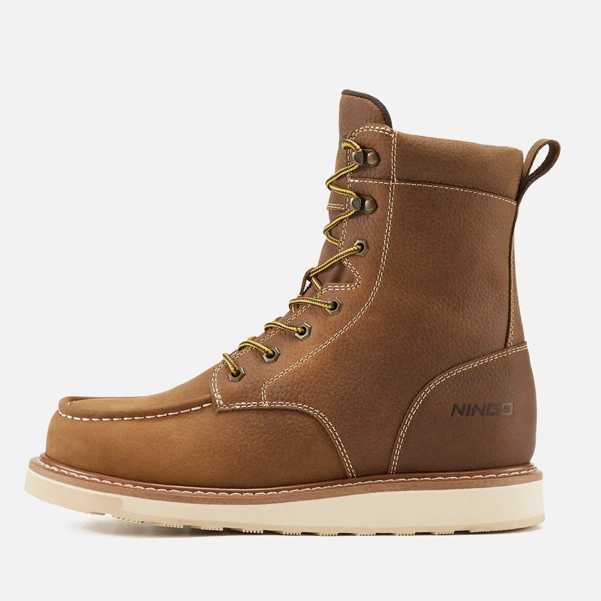 Men's Moc Toe Waterproof Safety Boots Tan image2