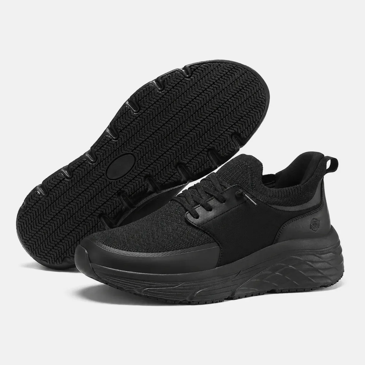 Men's Slip-on Waterproof Food Service Work Shoes Black image6
