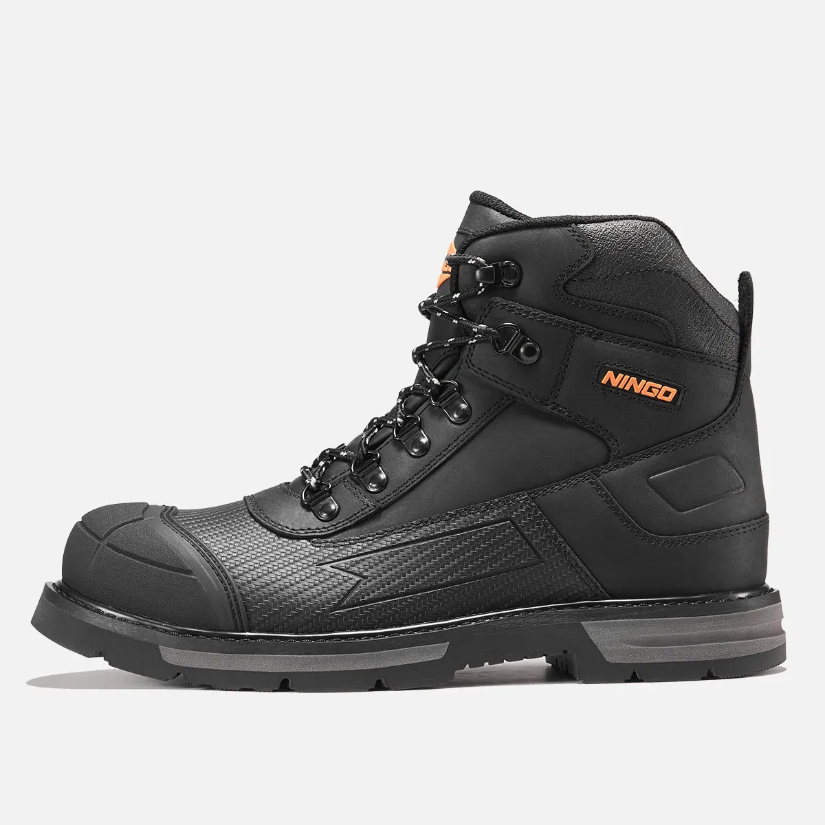 Men's Dual-Defense Steel Toe Work Boots Black image2