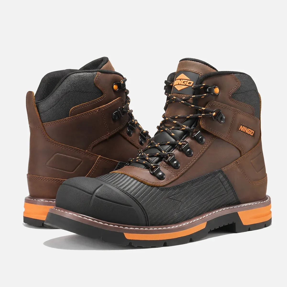 Men's Dual-Defense Steel Toe Work Boots Brown image7
