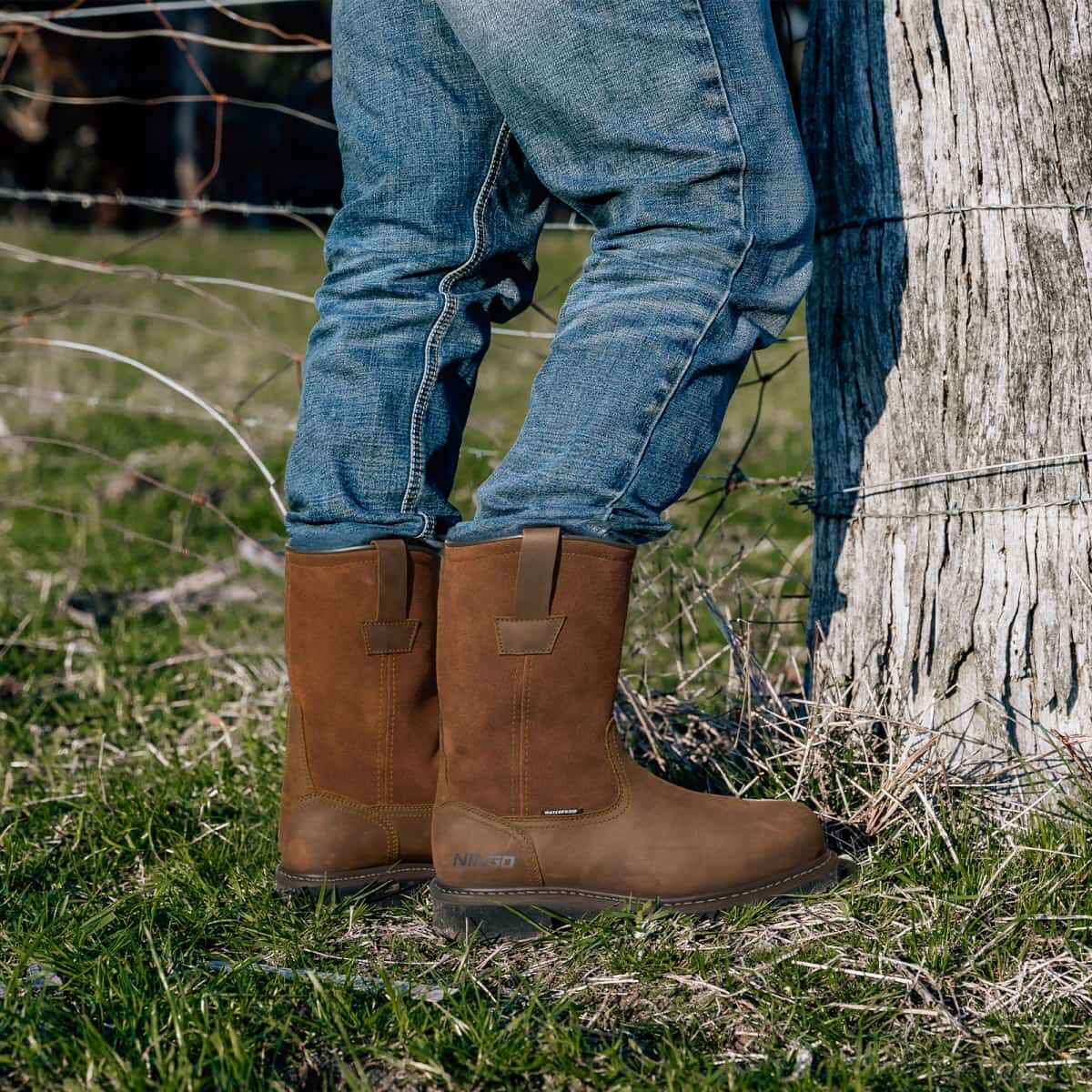 Men's Waterproof Wellington Work Boots Camel image2 Men's Waterproof Wellington Work Boots Camel image2