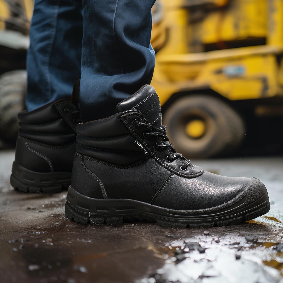 Men's Steel Toe Work Boots Black image8 Men's Steel Toe Work Boots Black image8