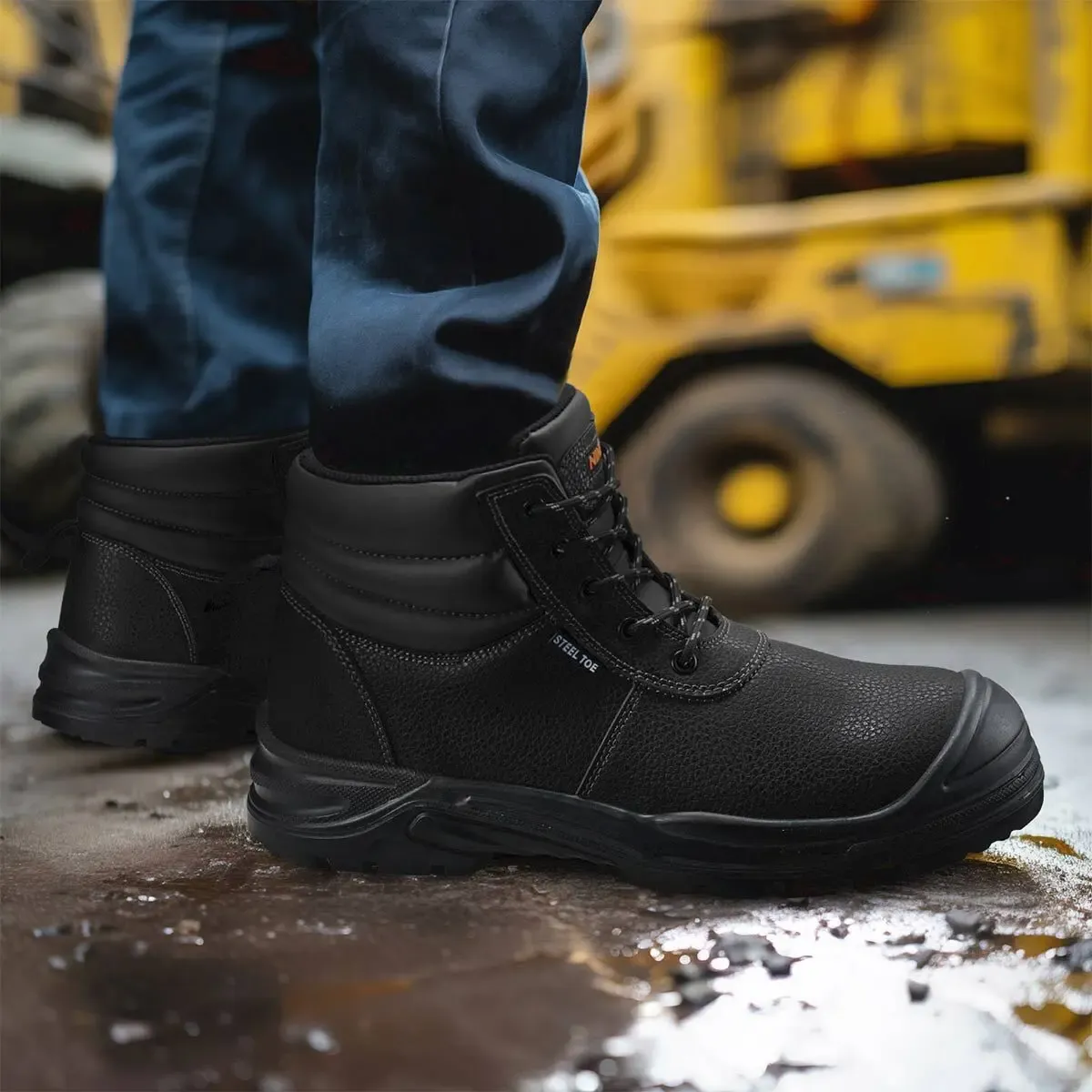 Men's Steel Toe Work Boots Grey image8