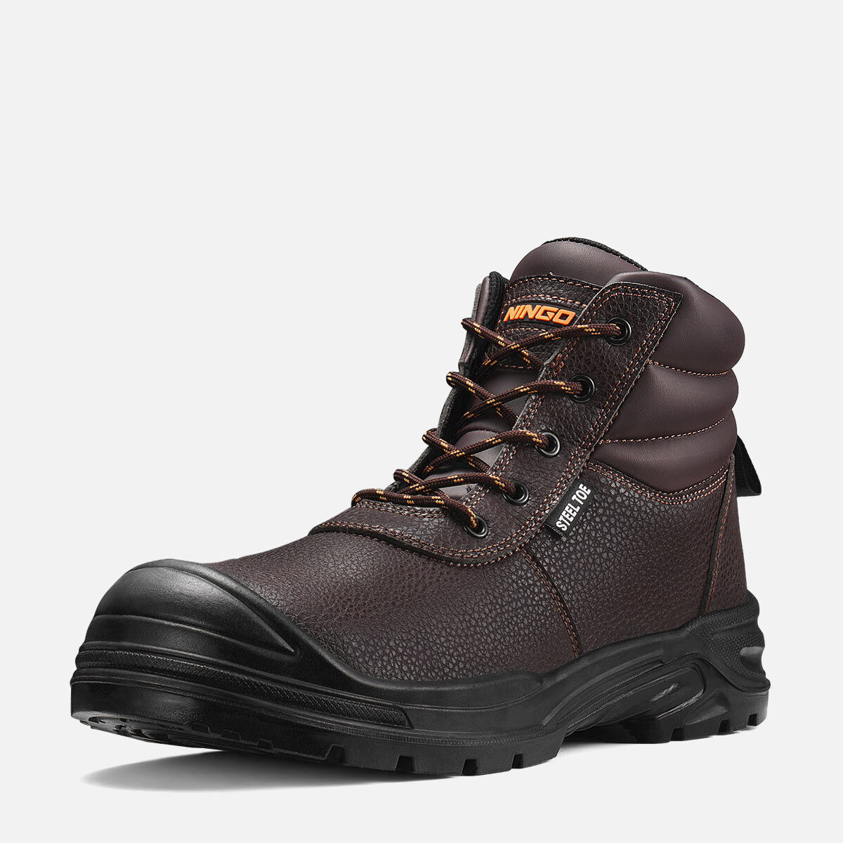 Men's Steel Toe Work Boots Brown image1