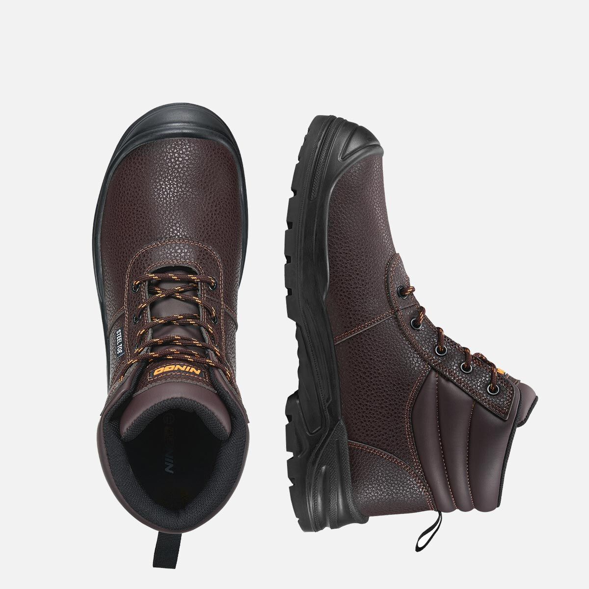 Men's Steel Toe Work Boots Brown image7