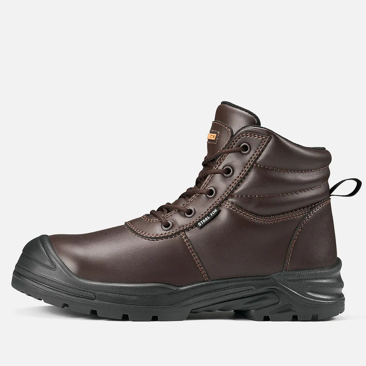 Men's Steel Toe Work Boots Dark Brown image2 Men's Steel Toe Work Boots Dark Brown image2