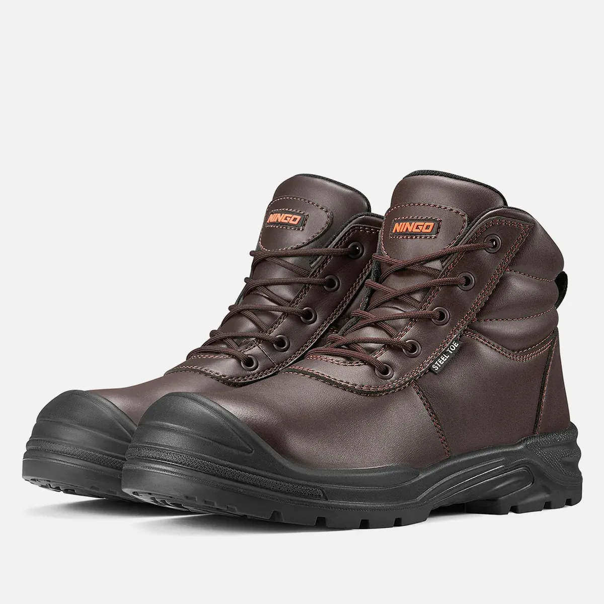 Men's Steel Toe Work Boots Dark Brown image7 Men's Steel Toe Work Boots Dark Brown image7