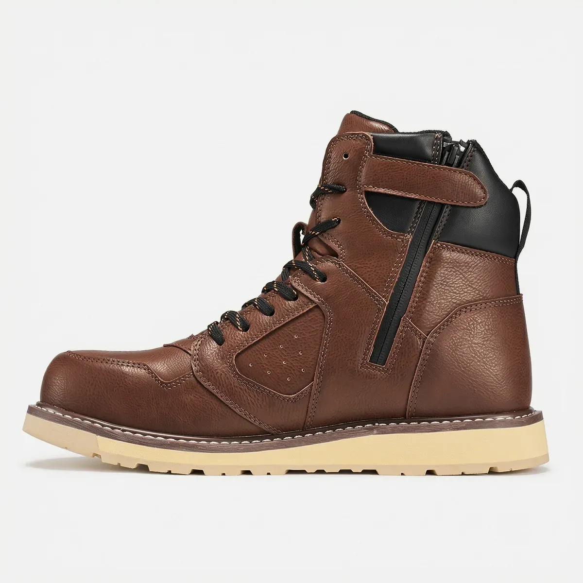 Men's IronArc Steel Toe Side-Zipper Work Boots Brown image2