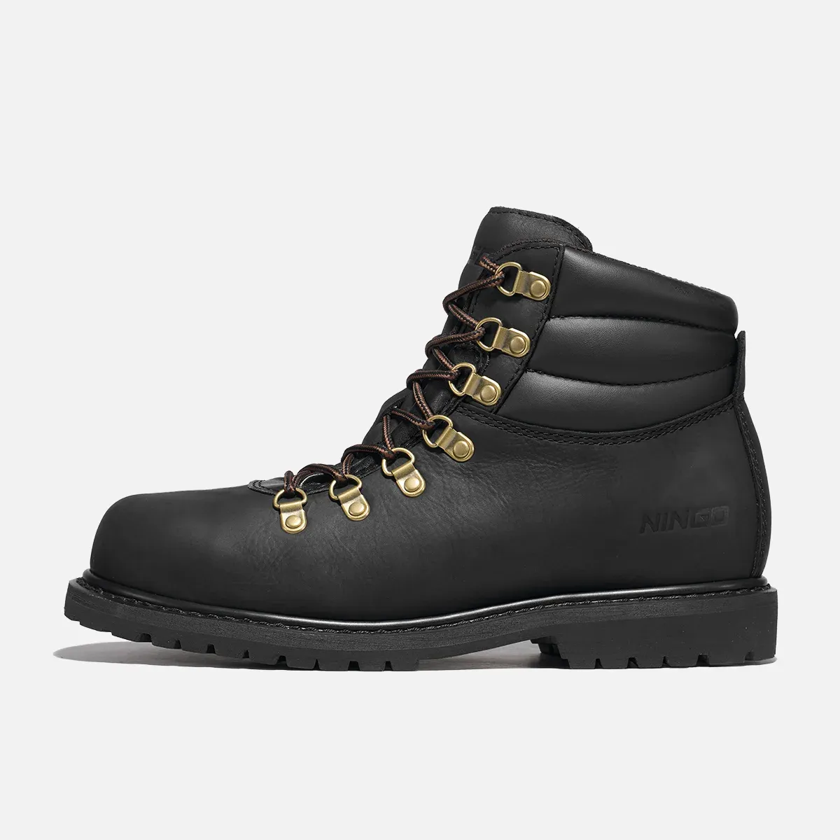 Men's RuggedWay Steel Toe Work Boots Black image2