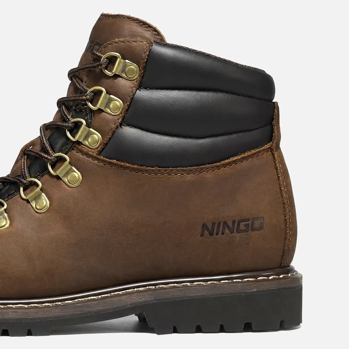 Men's RuggedWay Steel Toe Work Boots Brown image6