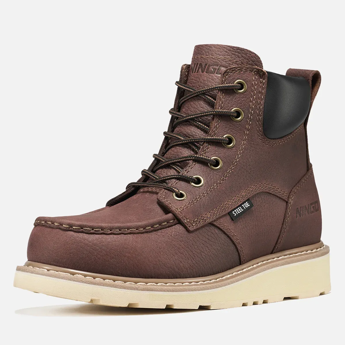 Men's Foundry Moc Toe Safety Work Boots Construction image1