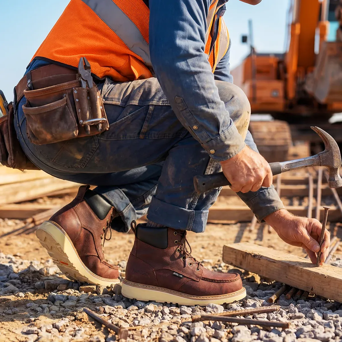 Men's Foundry Moc Toe Safety Work Boots Construction image2