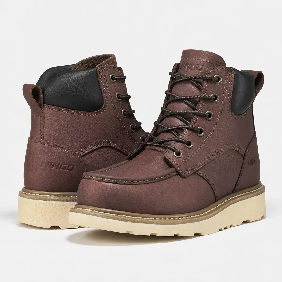 Men's Foundry Moc Toe Safety Work Boots Brown image7