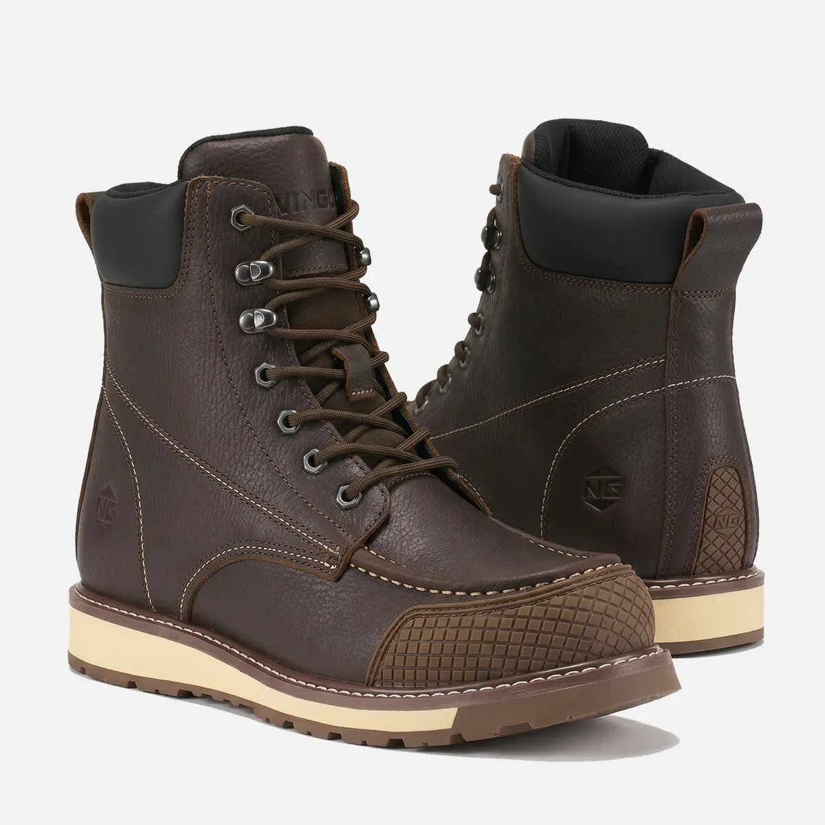 Men's RangeMaster Steel Toe Wedge Boots Dark Brown image7