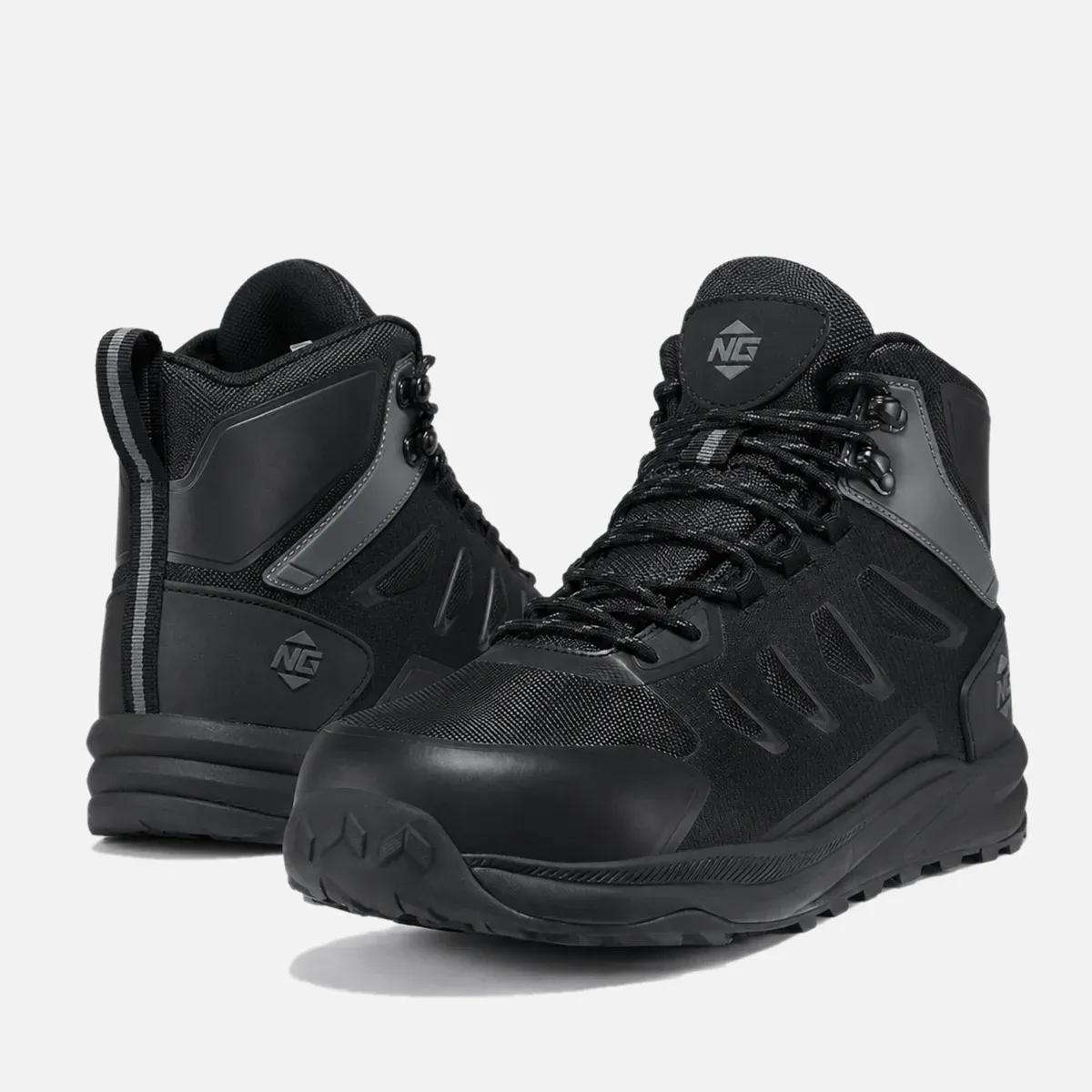 Men's TrueGrip Waterproof Steel Toe Work Shoes Black image7