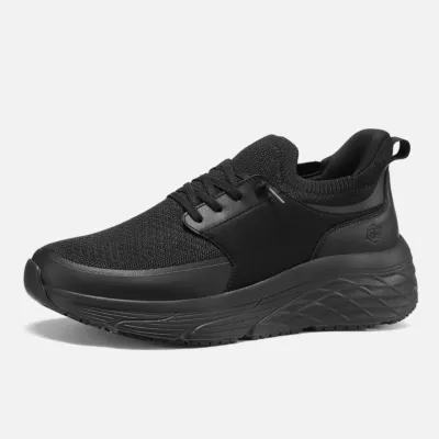 Men's Slip-on Waterproof Food Service Work Shoes Black Lightweight image1