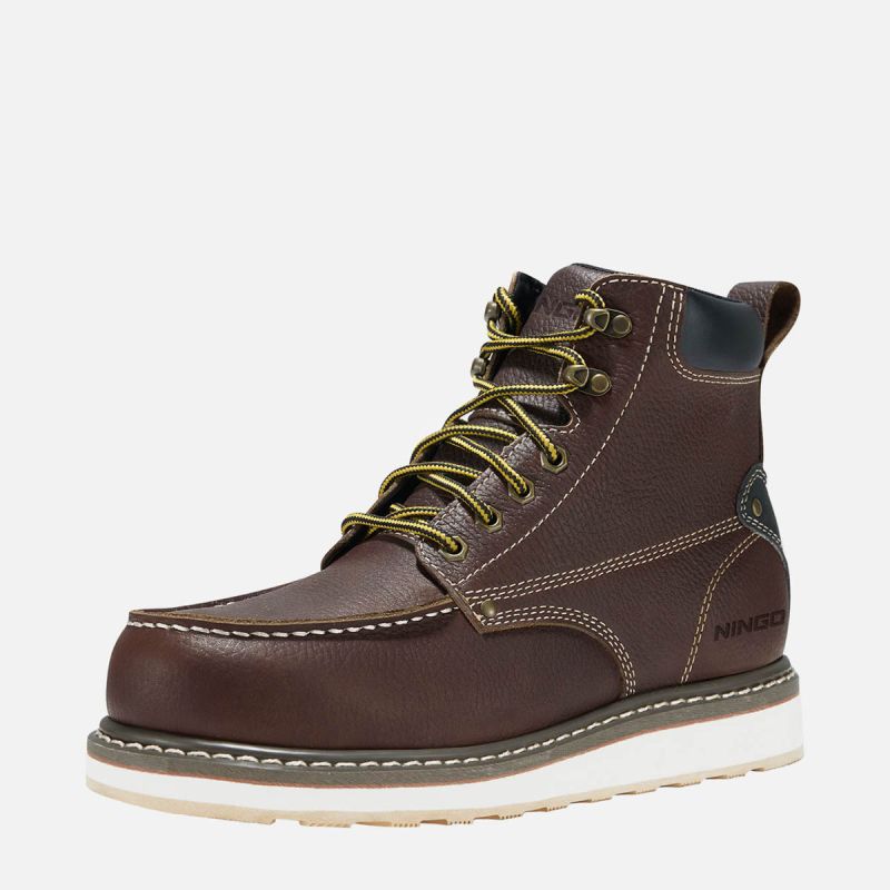Men's Moc Toe Safety Boots Brown image1 Men's Moc Toe Safety Boots Brown image1