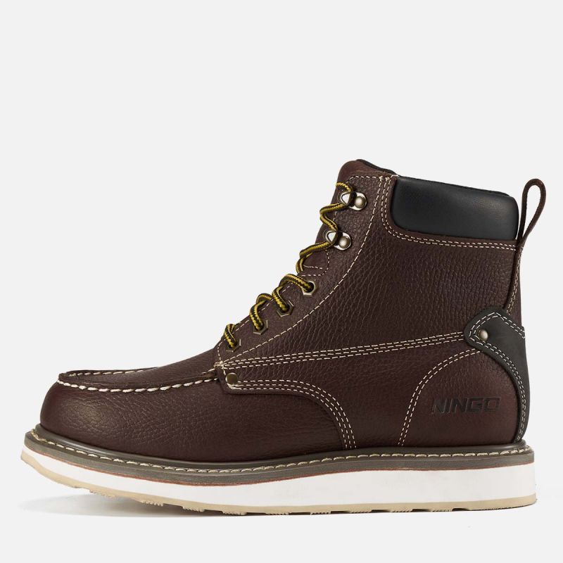 Men's Moc Toe Safety Boots Brown image2 Men's Moc Toe Safety Boots Brown image2