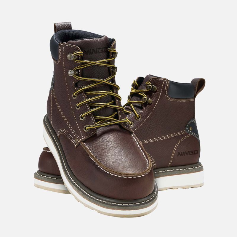 Men's Moc Toe Safety Boots Brown image7 Men's Moc Toe Safety Boots Brown image7