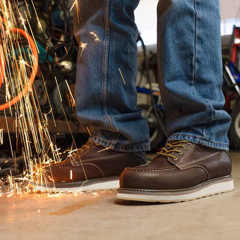 Men's Moc Toe Safety Boots Brown image8 Men's Moc Toe Safety Boots Brown image8
